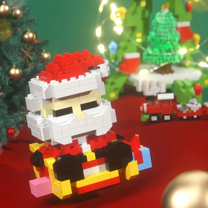 Christmas Gifts Micro Mini Building Blocks - Santa Claus, Christmas Tree, Reindeer, Snowman Train Elements Puzzle Assembling Toy