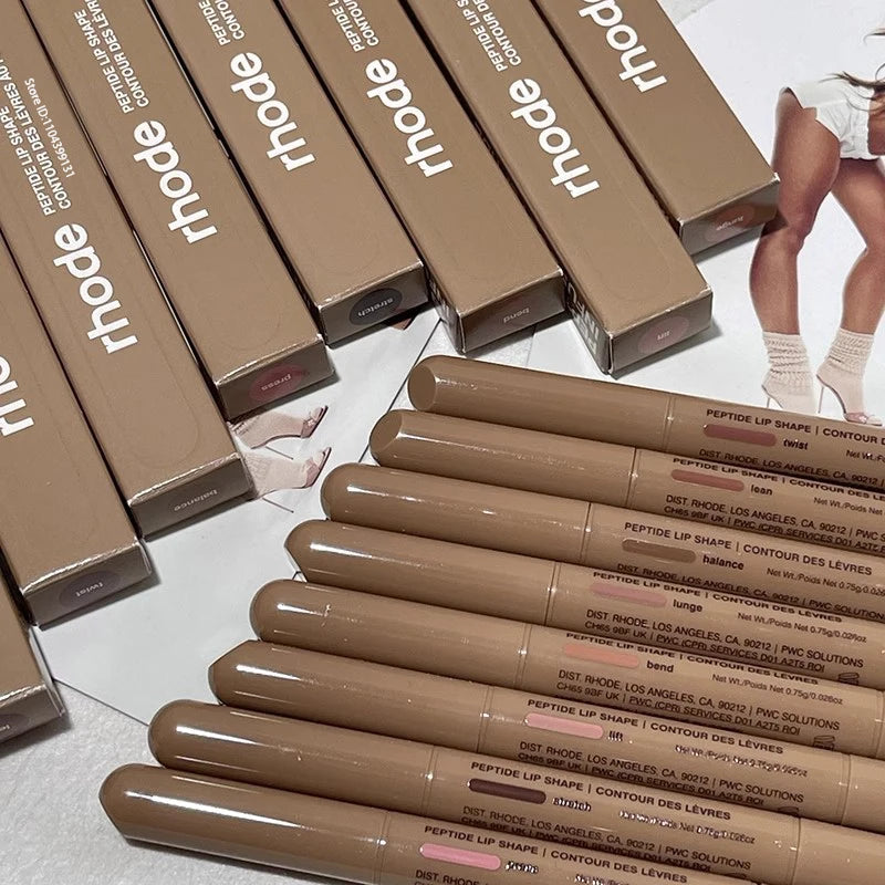 RhodeSkin Peptide Lip Shape Pen Lip Liner Long Lasting Lip Tint Pencil Pen Makeup Lipstick Powder Blusher Gloss Makeup Lipliner