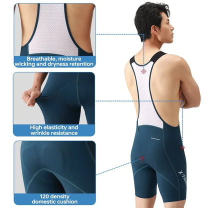 X-TIGER Cycling Bib Pants 120 High Density Cushion Men's Cycling Shorts Road Bike MTB Cycling Pants Sports Fitness Casual Pants