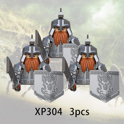 3pcs Lord Rings Elves Orcs Army Dwarf Rohan Mini Action Toy Figures Building Blocks Assembly Toys for Kids Birthday Gift