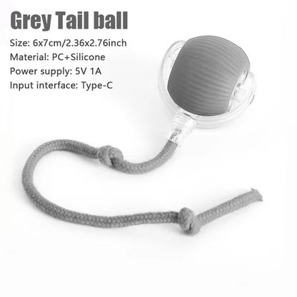 Smart Cat Toys Automatic Rolling Ball Fake Tail Rechargeable Electric Pet Interactive Toy Cat Training Imitate Mouse Tail