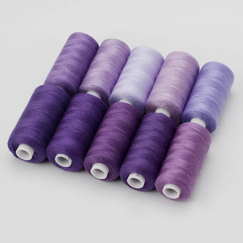 1 Set OF 10 Rolls Polyester 402 Sewing Thread For Manual and Mechanical Use, 400 Yards, DIY