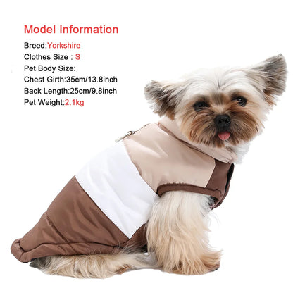 Dog Clothes For Autumn Winter Warm Pets Jacket With D-ring Outdoor Waterproof Puppy Vest Coat For Small Medium Dogs Yorkshire