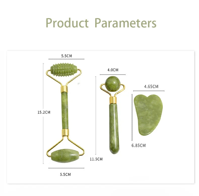 Natural Jade Roller Face Gua Sha, Natural Stone, Body Neck Massager, Acupoint, Eye Care Spa Massage Tools Massage Visage Lifting