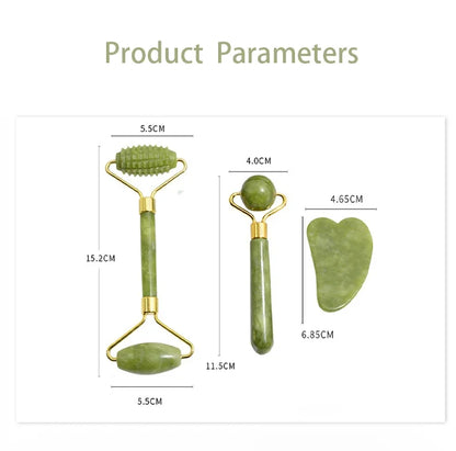 Natural Jade Roller Face Gua Sha, Natural Stone, Body Neck Massager, Acupoint, Eye Care Spa Massage Tools Massage Visage Lifting