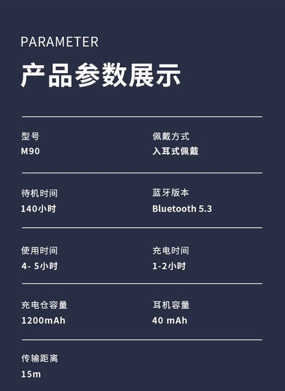 M90 Wireless Headphones TWS Bluetooth Touch Control Earphones Sport Earbuds Hifi Stereo Gaming Headset With Mic For smartphone