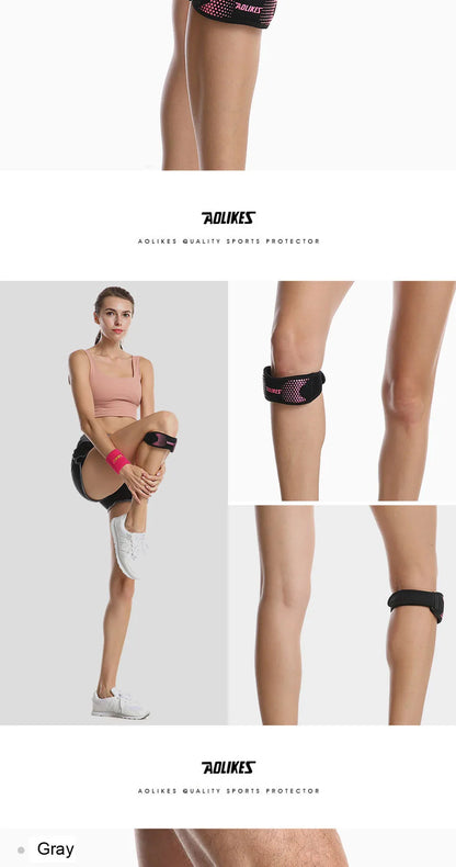 AOLIKES 1PCS Knee Braces for Knee Pain,Patella Knee Support Strap,Adjustable Patellar Tendon Stabilizer Band for Basketball