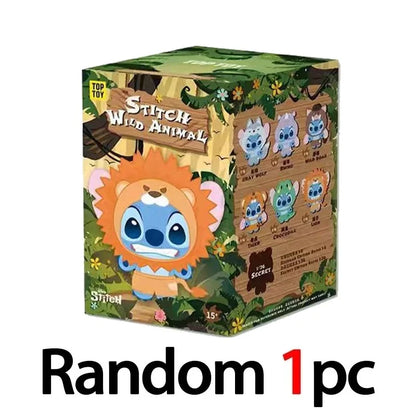 NEW Disney Stitch Wild Animal Series Blind Box Plush Dolls Pendant Cute Doll Ornament Mystery Box Surprise Toys Gifts
