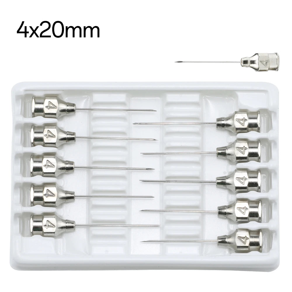 10pcs Stainless steel veterinary needles Syringe Dispensing Needle For Farm,Fluid Supplement,Livestock, Poultry,Glue Dispensing