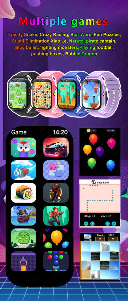 2026 New Kids Camera Smart Watch For Kids Games Sleep Monitor Flashlight Alarm Clock Boy Girl Gift Children Partner Smartwatch