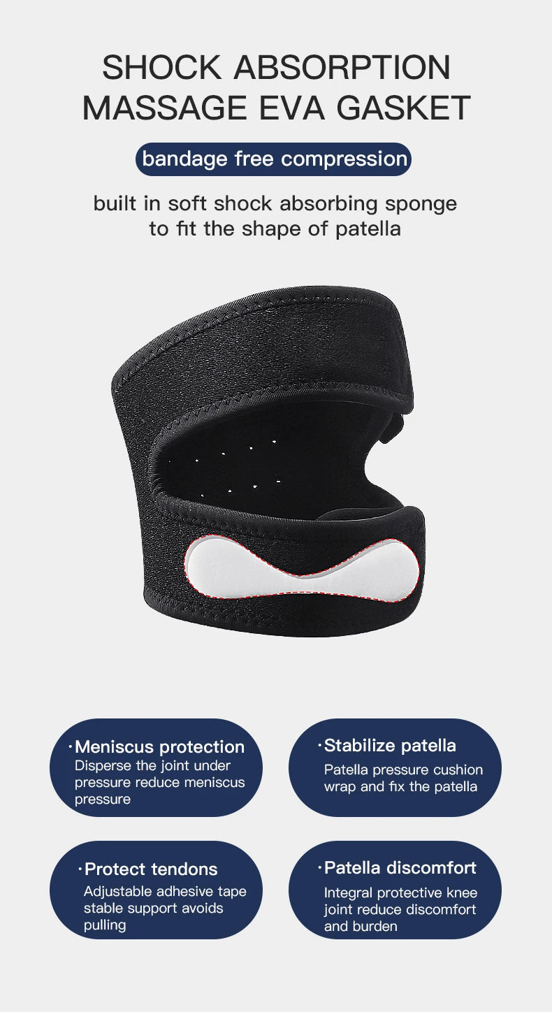 1PC Pressurized Knee Wrap Sleeve Support Bandage Pad Elastic Braces Knee Hole Kneepad Safety Basketball Tennis Cycling
