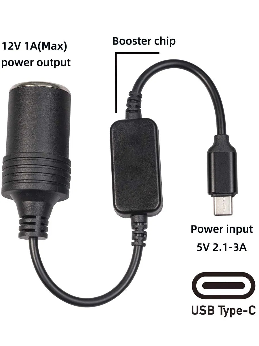 1pc 5V 2A USB To 12V Cigarette Lighter Socket USB Male to Female Cigarette Lighter Adapter Converter Car Electronics Accessories