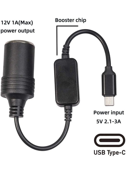 1pc 5V 2A USB To 12V Cigarette Lighter Socket USB Male to Female Cigarette Lighter Adapter Converter Car Electronics Accessories