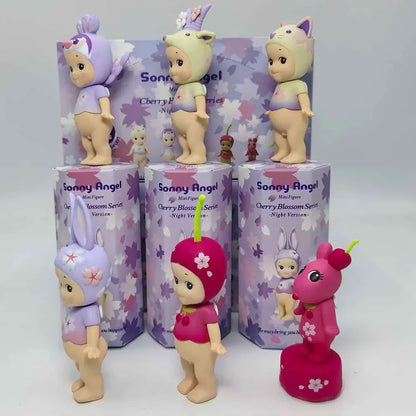 Sonny Angel' Purple Cherry Blossom Series Nigbt Minifigure Version Blind Box Decoration Cute Mystery Surprise Giff
