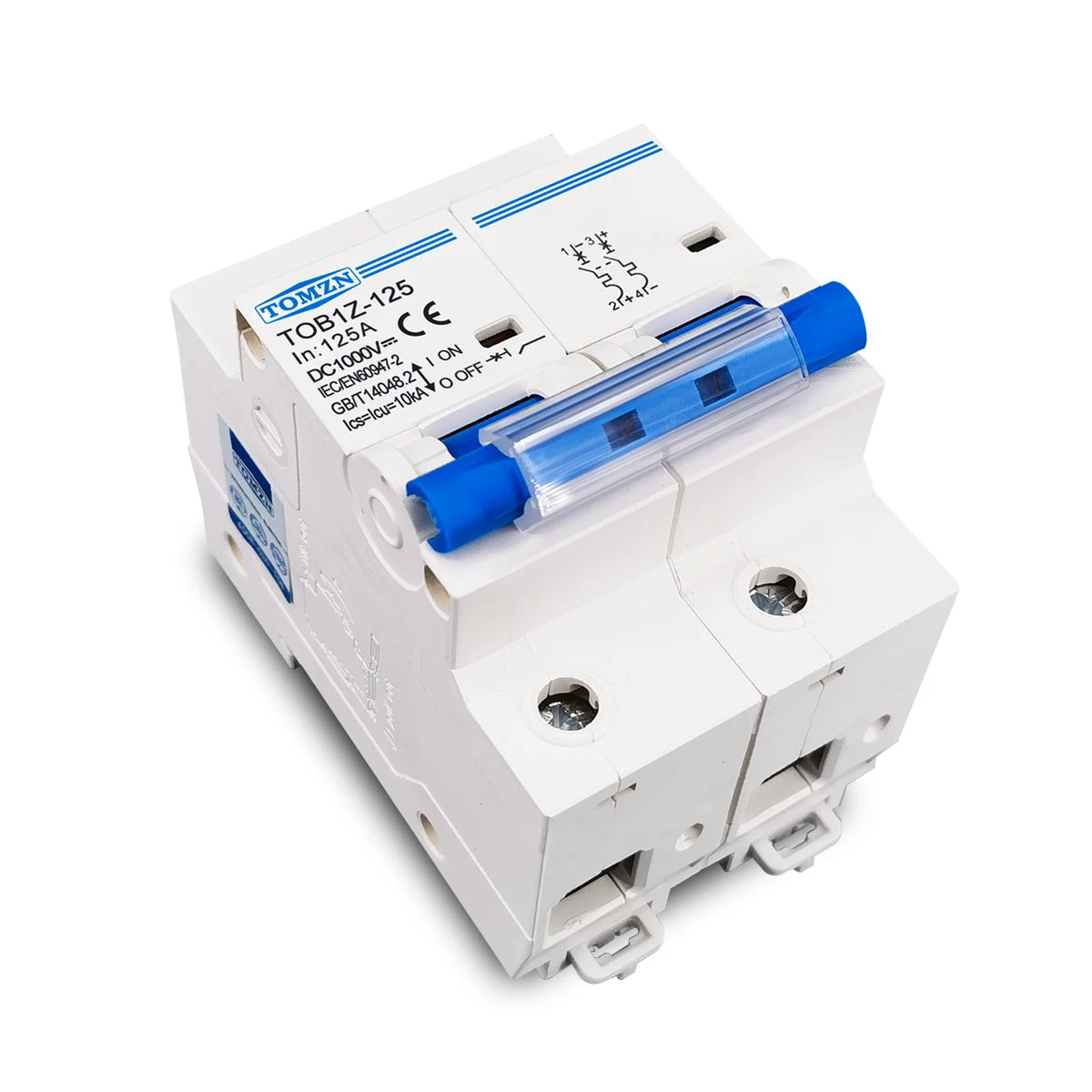 TOMZN 2P 1000V DC MCB TOMZN 80A 100A 125A Circuit Breaker PV System C Curve Battery Main Switch