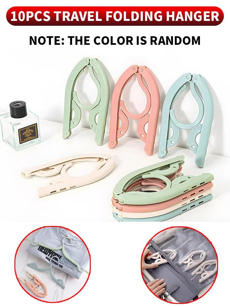 ABS folding clothes hanger ultra light travel portable clothes hanger anti slip load-bearing strong home and outdoor essential