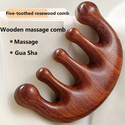 New Wooden Massage Wood Massager Comb Scalp Head Oil Massager Scalp Hair Comb Tools AMS01