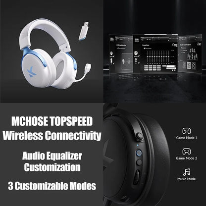 MCHOSE V9 pro E-Sports Headset with Microphone Tri-Mode Gaming USB Wireless 7.1 Channel Surround Sound Portable Audio Headphones