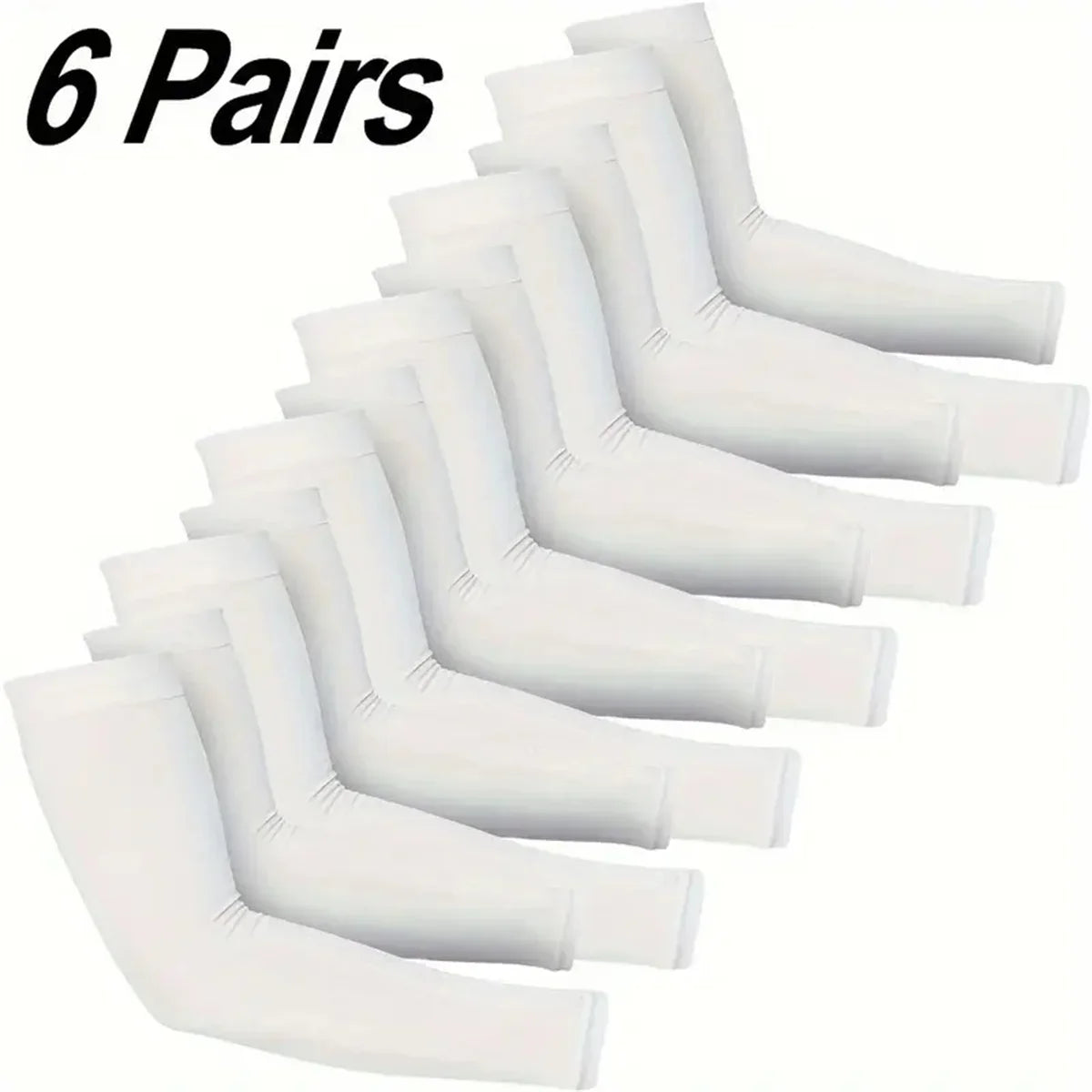 6 Pairs Unisex Cooling Arm Sleeves Compression Breathable Moisture Wicking for Men Women Sports Outdoor UV Protection