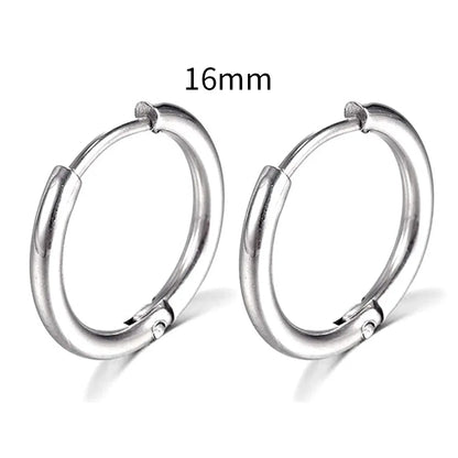 New simple stainless steel small hoop earrings for women and men, perfect for cartilage ear piercing jewelry.