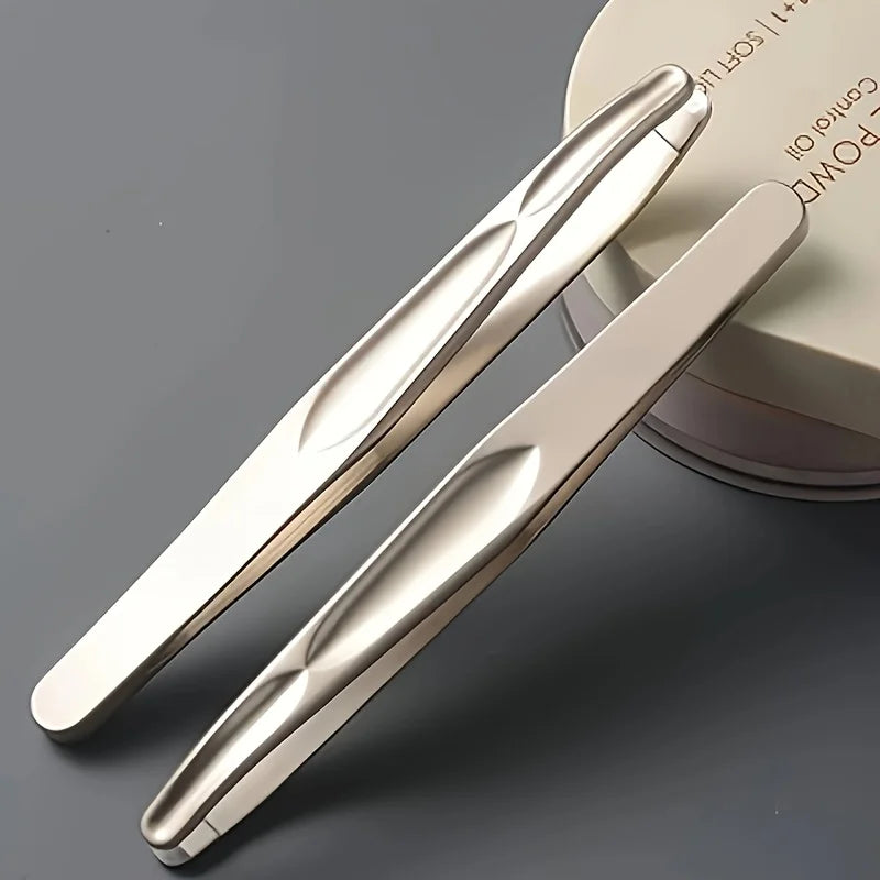 Premium Round Head Tweezers for Eyebrow & Facial Hair Removal Seamless Clips Short Hair Precision Beard Clip