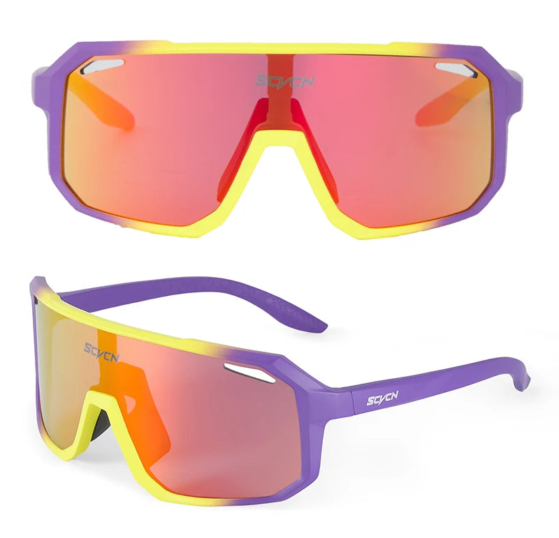 SCVCN New Cycling Glasses Bike Sunglasses Men UV400 Eyewear Outdoor Sports MTB Goggles Bicycle Women Riding Hiking Sunglasses