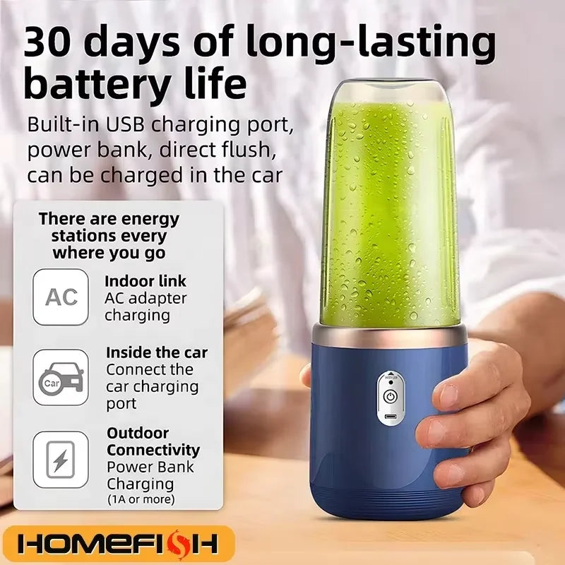 HOMEFISH New Student Home Use Multi-Function Juice Maker Portable Rechargeable Small Juice Cup
