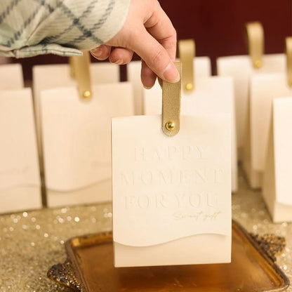 10pcs Creative Leather Portable Gift Box High-end Portable Wedding Candy Paper Box Party Packaging Supplies Paper Box