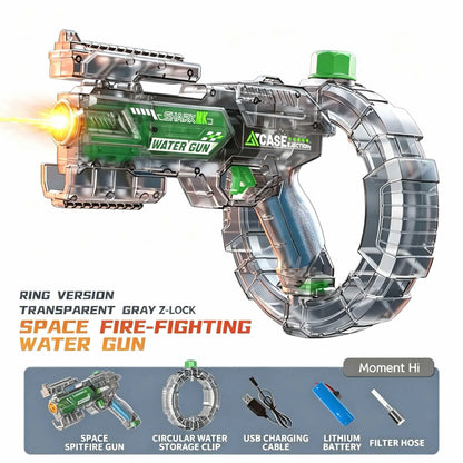 Simulated Firing and Recoil Electric Water Gun Toys Children Automatic Sensor Lights Water Pistol Summer Outdoor Beach Kids Toy
