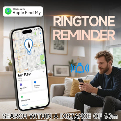 Built-in AirTag Chips, Holds 2-6 Keys, Car Key Chains with GPS Tracker, Key Finder, Key Holder for Men and Women, (iOS Only)