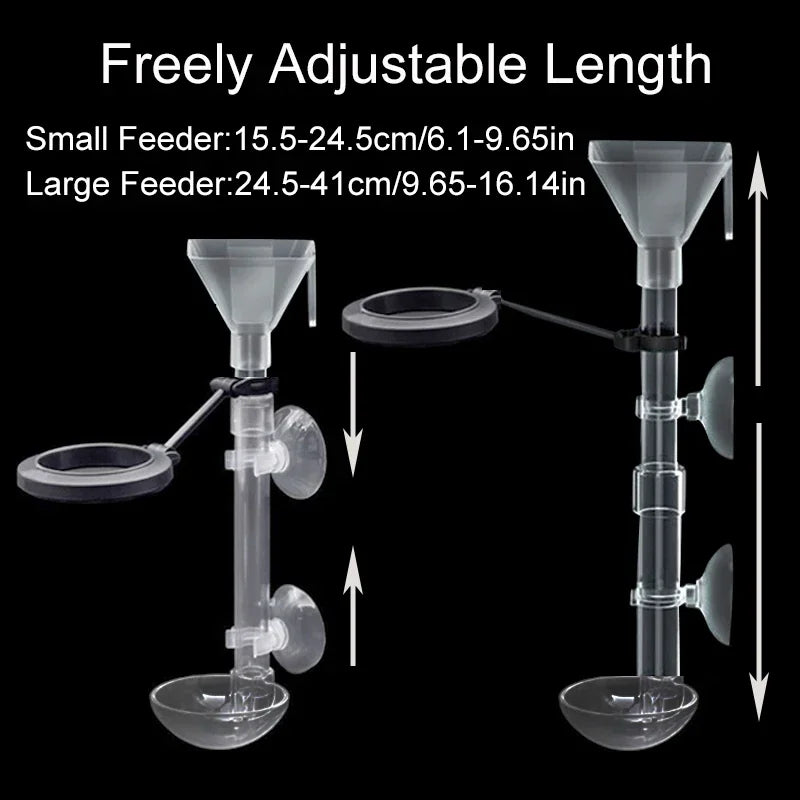 Acrylic Aquarium Fish Feeder Transparent Tube Telescopic Multifunctional  Fish Tank Food Dispenser with Feeding Ring
