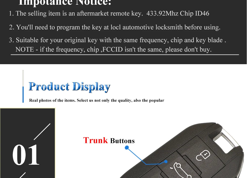 jingyuqin 433.92Mhz ID46-pcf7941 Car Remote Key 2/3 Buttons Fob For Peugeot 508 208 2008 301 308 5008 Citroen C-Elysee C4-Cactus