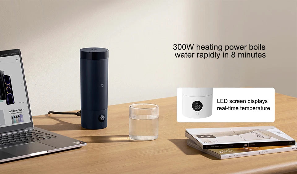 Original MIJIA Portable Electric Kettle 2 Thermos Cup Fast Water Boiler 350ml Smart Temperature Insulated Kettle Travel (CN)