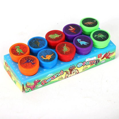 10pcs Assorted Stamps for Kids Self-ink Stamps Children Toy Stamps Smiley Face Seal Scrapbooking DIY Painting Photo Album Decor