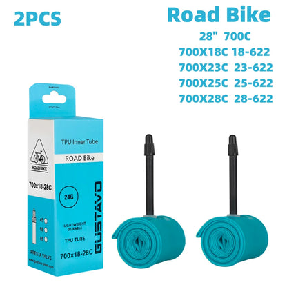 GUSTAVO Ultralight TPU Tubes Road Bike Inner Tube Valve 45MM 65MM 85MM 700X18-28C 24g