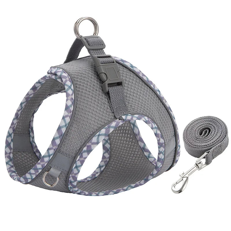 Pet Dog Harness and Leash Set for Small Medium Dogs Outdoor Walking Reflective Cat Vest Harness Chihuahua Yorkie Pet Supplies