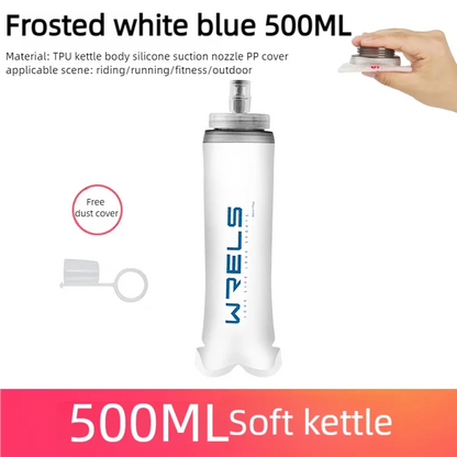 WRELS Sports Water Bottles BPA-Free Collapsible Soft Flask Running Camping Hiking Hydro Flask Soft Water Bottle for Hydration