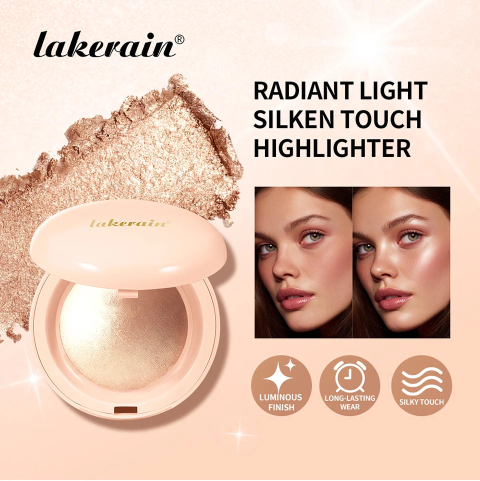 Face Highlighter Powder Instant Silky Skin Glow Long Lasting Waterproof Baked Shimmer Illuminator Makeup Contouring Glitter