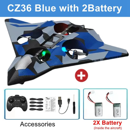 Remote Control Fighter Foam Glider Electric Stunt UAV Airplane Helicopter with LED Lights Aircraft Model RC Toy for Kids Boys