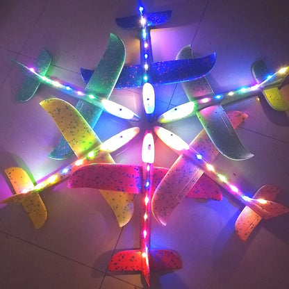 50/33CM Big Foam Plane Glider Hand Throw Airplane LED Inertial EPP Bubble Planes Outdoor Launch Kids Toys for Children Boys Gift