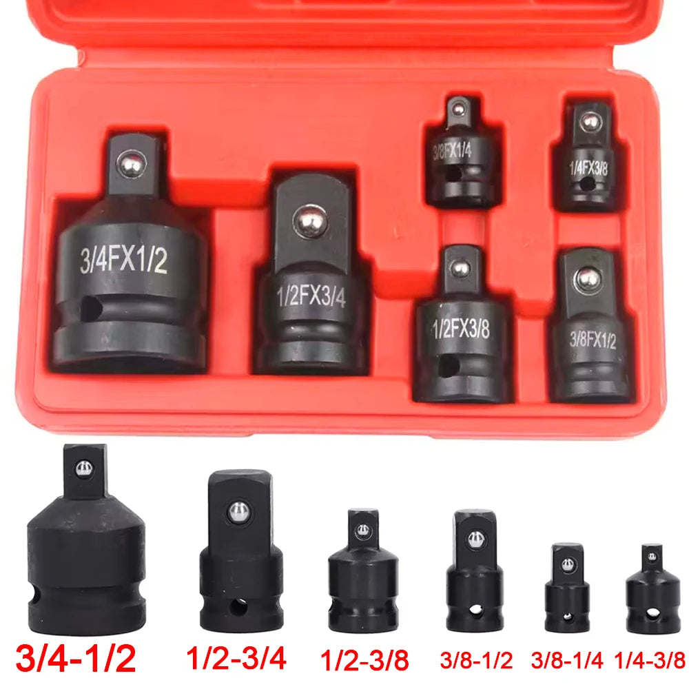 Professional 4/6/8/10 Impact Socket Wrench Adapter Set 1/4 3/8 1/2 3/4 Inch Square Drive Adaptor Reducer Spanner Tool ﻿with Case