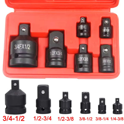 Professional 4/6/8/10 Impact Socket Wrench Adapter Set 1/4 3/8 1/2 3/4 Inch Square Drive Adaptor Reducer Spanner Tool ﻿with Case