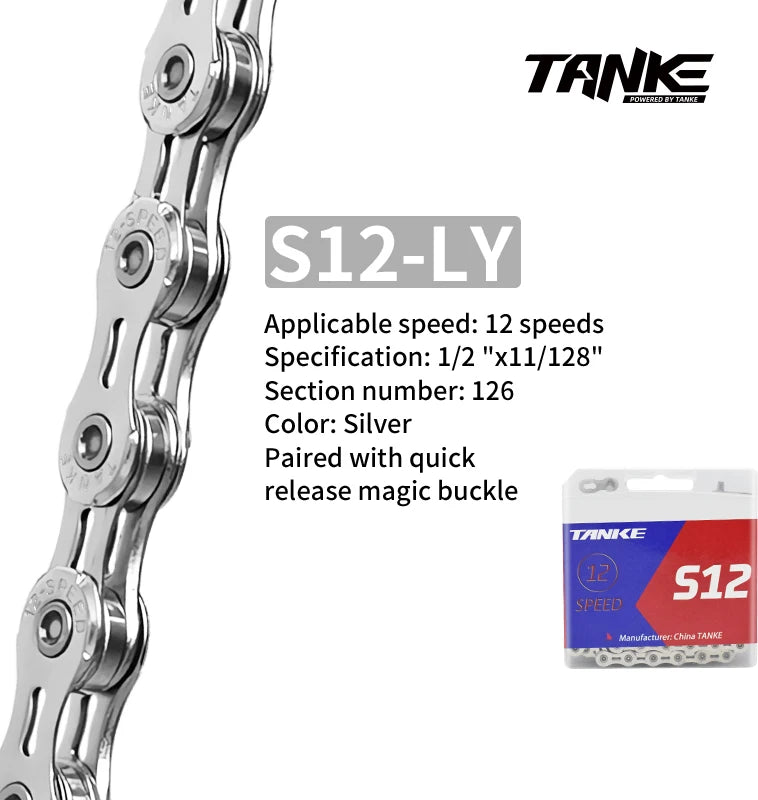 TANKE Bike Chain S8 S9 S10 S11 S12 MTB Road Bicycle Chains,Variable Speed Chain 116/126L High Quality Current Cycling Accessorie
