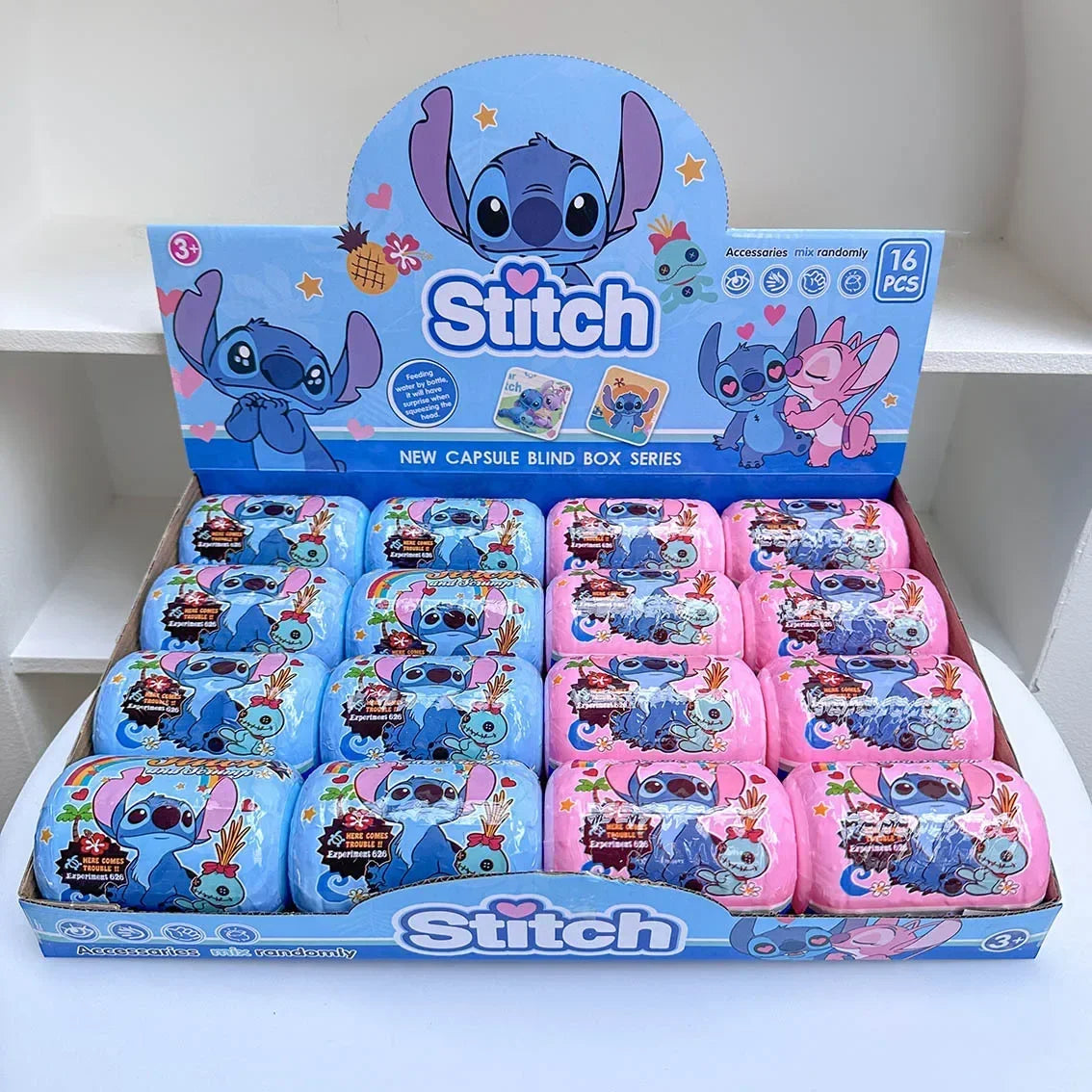 Disney New Stitch Blind Box Capsules Surprise Backpack Accessories Keychain Pendant Doll Hanging Rope Doll Toy Gifts Trendy Play