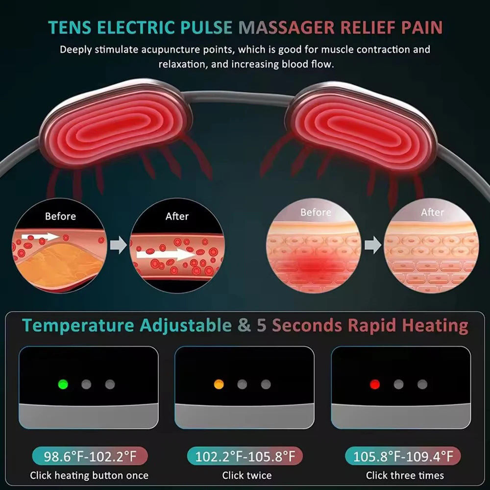 NEW Mini Smart Hanging Neck Shoulder Cervical Spine Massager Mini Portable Hot Compress Neck Artifact Dredging Neck Protector