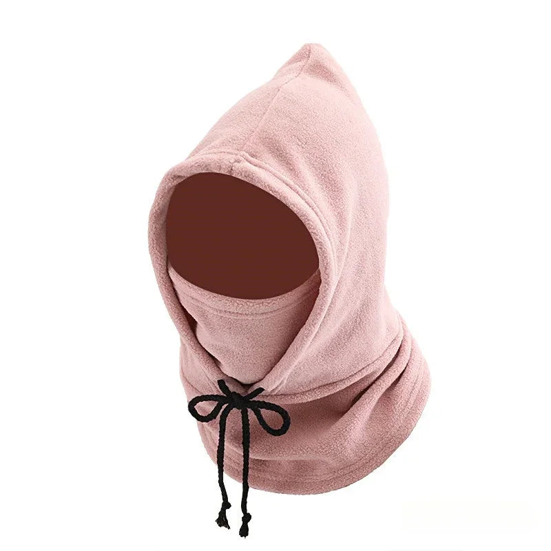 Unisex Winter Balaclava Hat - Windproof Mask with Drawstring, Motorcycle Riding Headwear Warm Winter Hat for Cold Weather