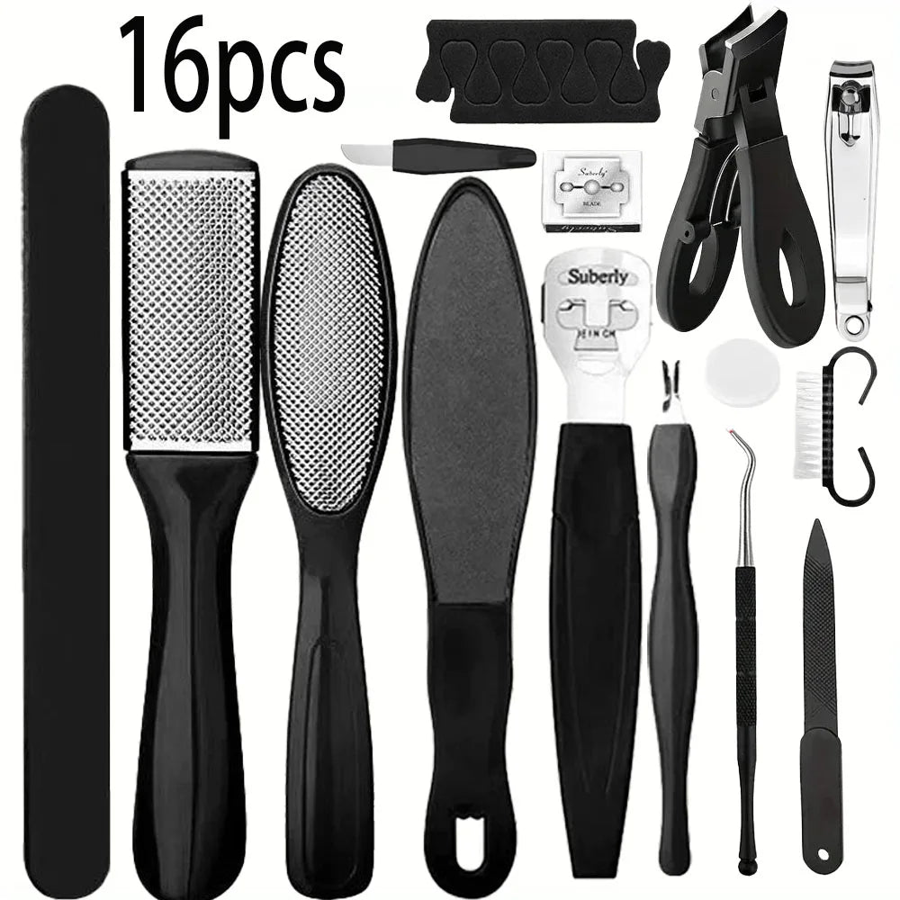 Professional Heavy-Duty Toenail Clipper Set for Ingrown & Thick Toenails,Smooth Feet with Stainless Steel Foot Care Tools