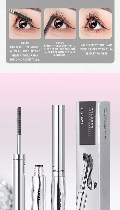 Long-lasting curling mascara Waterproof and sweat-proof Separates each lash Thick and voluminous Steel tube mascara