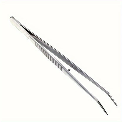 1/2pcs Stainless Steel Multi-Purpose Eyebrow Tweezers - Perfect for Nail Art, Dental Crystals & Cotton Picking Sharp Tweezers
