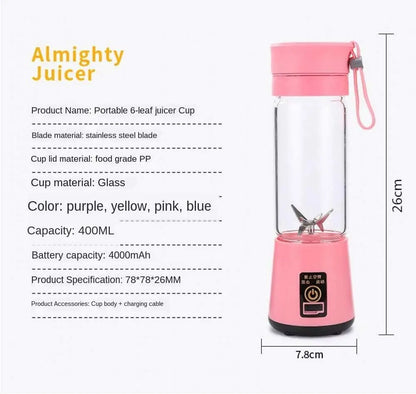 Mini Electric Juicer USB Charging Smoothie Milkshake Maker Automatic Fresh Squeezer Fruit Portable Orange Lemon Kitchen Blender